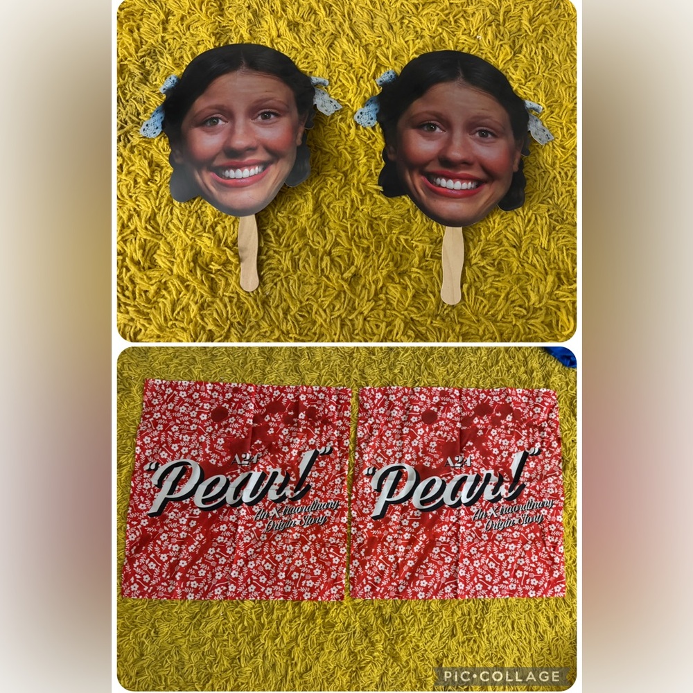 A24 Pearl An X-traordinary Origin Story Bandana & Head Cut Out Premiere Merch